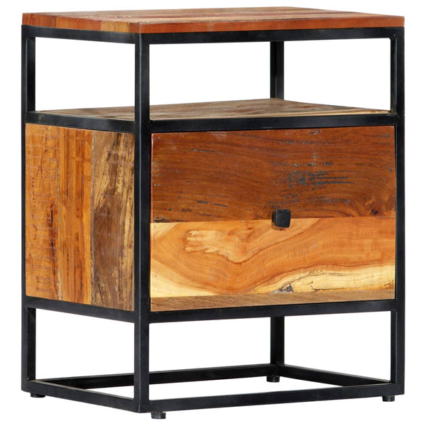 vidaXL Nightstand 40x30x50 cm Solid Reclaimed Wood and Steel