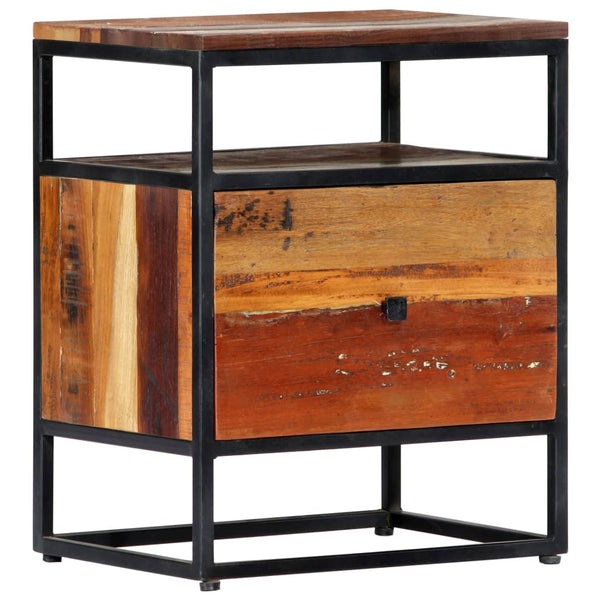 vidaXL Nightstand 40x30x50 cm Solid Reclaimed Wood and Steel