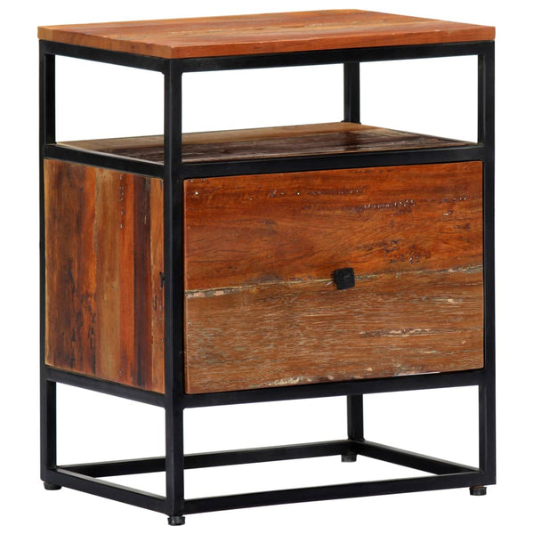 vidaXL Nightstand 40x30x50 cm Solid Reclaimed Wood and Steel