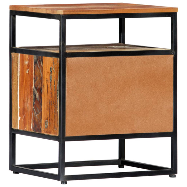 vidaXL Nightstand 40x30x50 cm Solid Reclaimed Wood and Steel