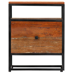 vidaXL Nightstand 40x30x50 cm Solid Reclaimed Wood and Steel