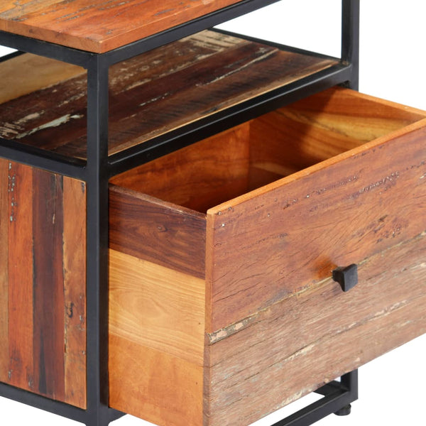 vidaXL Nightstand 40x30x50 cm Solid Reclaimed Wood and Steel