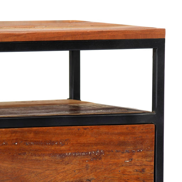 vidaXL Nightstand 40x30x50 cm Solid Reclaimed Wood and Steel