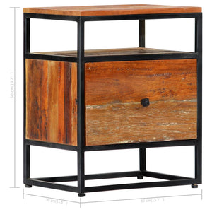 vidaXL Nightstand 40x30x50 cm Solid Reclaimed Wood and Steel