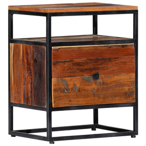 vidaXL Nightstand 40x30x50 cm Solid Reclaimed Wood and Steel