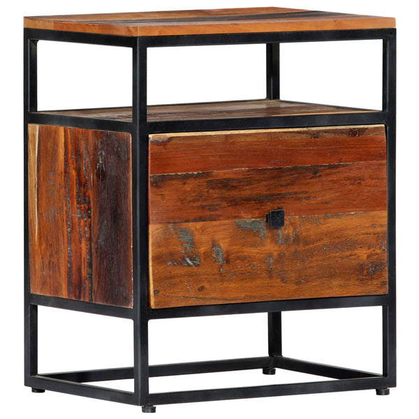 vidaXL Nightstand 40x30x50 cm Solid Reclaimed Wood and Steel