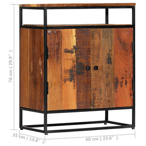 vidaXL Sideboard 60x35x76 cm Solid Reclaimed Wood and Steel