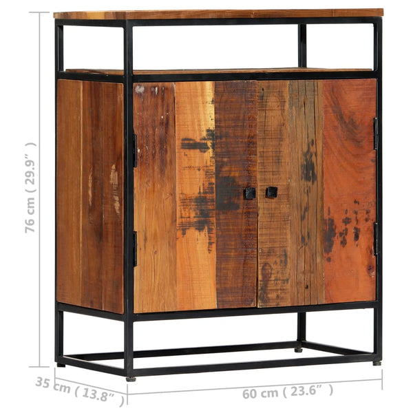 vidaXL Sideboard 60x35x76 cm Solid Reclaimed Wood and Steel