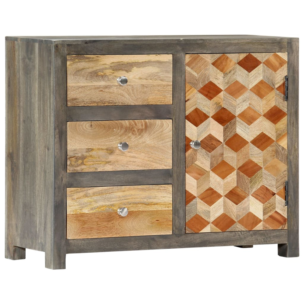 vidaXL Sideboard Grey 75 x 30 x 60 cm Solid Mango Wood