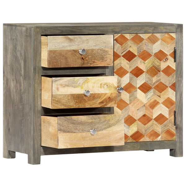 vidaXL Sideboard Grey 75 x 30 x 60 cm Solid Mango Wood