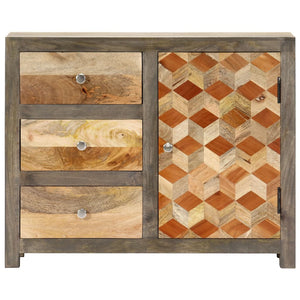 vidaXL Sideboard Grey 75 x 30 x 60 cm Solid Mango Wood