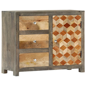vidaXL Sideboard Grey 75 x 30 x 60 cm Solid Mango Wood