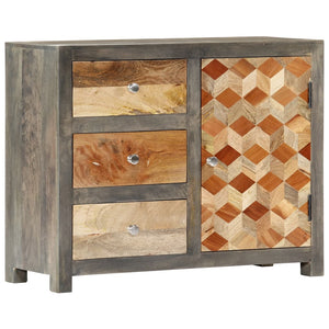 vidaXL Sideboard Grey 75 x 30 x 60 cm Solid Mango Wood