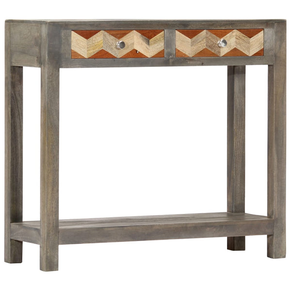 vidaXL Console Table Grey 86x30x76 cm Solid Mango Wood