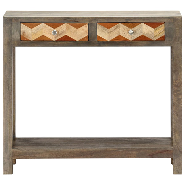 vidaXL Console Table Grey 86x30x76 cm Solid Mango Wood