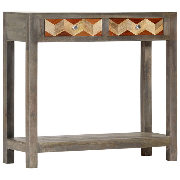 vidaXL Console Table Grey 86x30x76 cm Solid Mango Wood