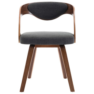vidaXL Dining Chairs 2 pcs Dark Grey Bentwood and Fabric