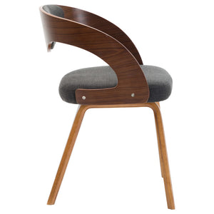 vidaXL Dining Chairs 2 pcs Dark Grey Bentwood and Fabric
