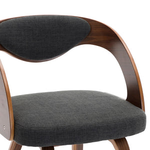 vidaXL Dining Chairs 2 pcs Dark Grey Bentwood and Fabric