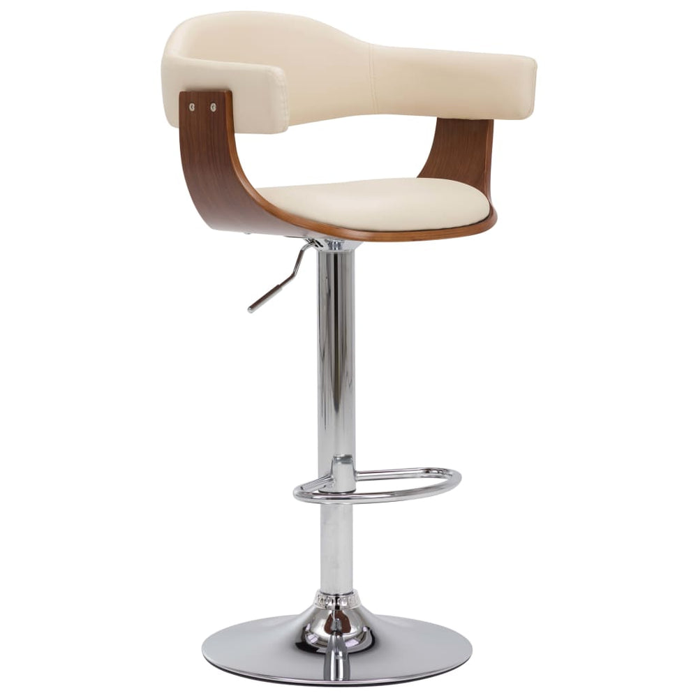 vidaXL Bar Stools 2 pcs Cream Bentwood and Faux Leather