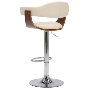vidaXL Bar Stools 2 pcs Cream Bentwood and Faux Leather