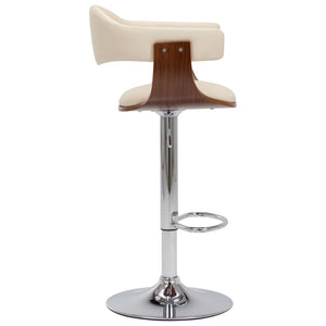 vidaXL Bar Stools 2 pcs Cream Bentwood and Faux Leather