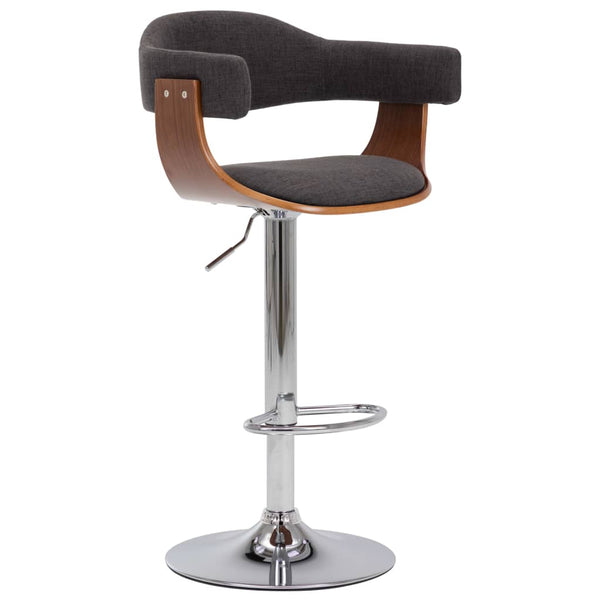 vidaXL Bar Stools 2 pcs Grey Bentwood and Fabric