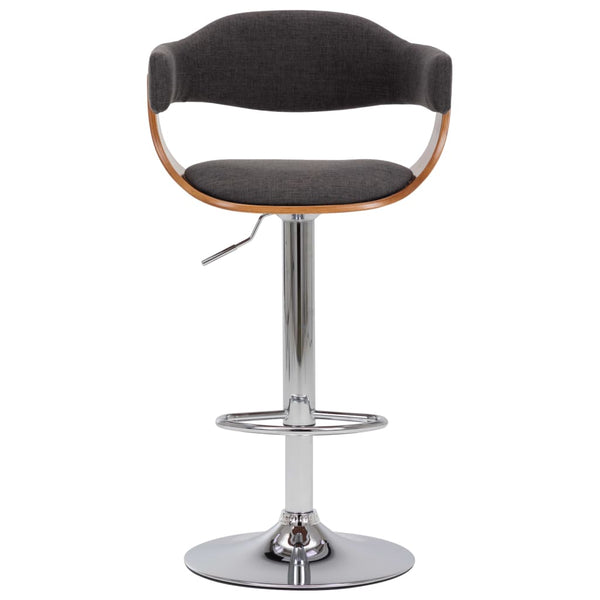 vidaXL Bar Stools 2 pcs Grey Bentwood and Fabric