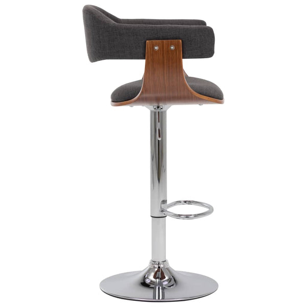 vidaXL Bar Stools 2 pcs Grey Bentwood and Fabric