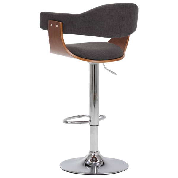 vidaXL Bar Stools 2 pcs Grey Bentwood and Fabric