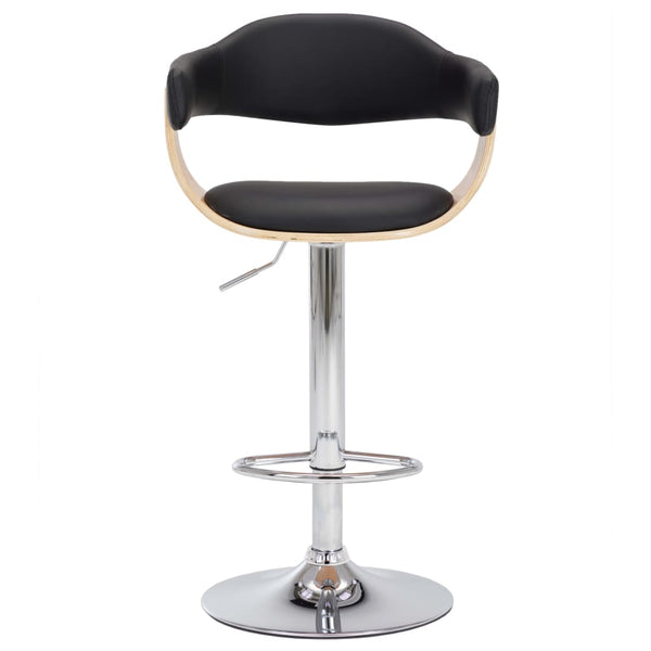Barhocker 2 Stk. Schwarz Bugholz und Kunstleder