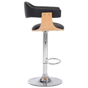 vidaXL Bar Stools 2 pcs Black Bentwood and Faux Leather