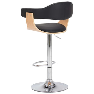 vidaXL Bar Stools 2 pcs Black Bentwood and Faux Leather