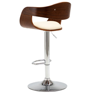 vidaXL Bar Stools Cream White Bentwood and Faux Leather