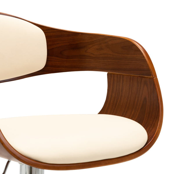 vidaXL Bar Stools Cream White Bentwood and Faux Leather