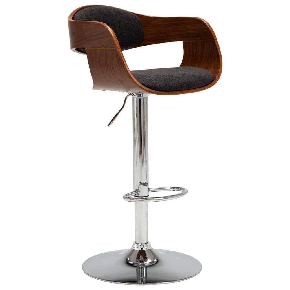 vidaXL Bar Stools Grey Bentwood and Fabric