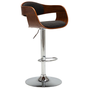 vidaXL Bar Stools Grey Bentwood and Fabric