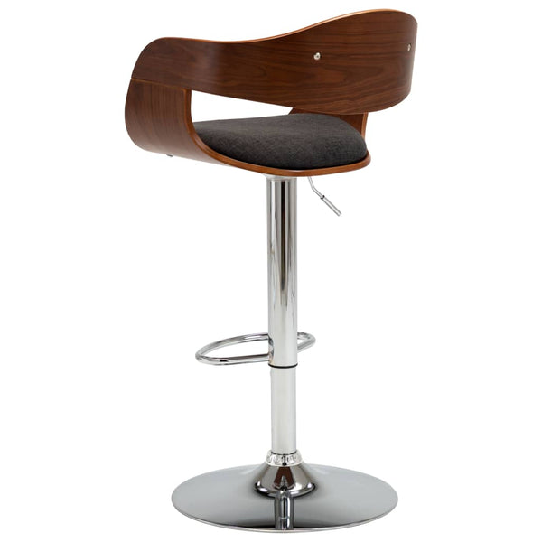 vidaXL Bar Stools Grey Bentwood and Fabric