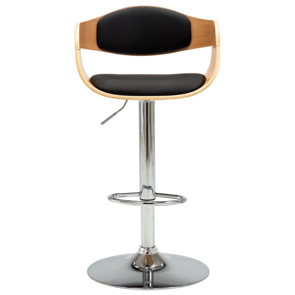 vidaXL Bar Stool Black Bentwood and Faux Leather
