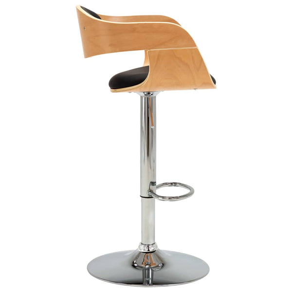 vidaXL Bar Stool Black Bentwood and Faux Leather