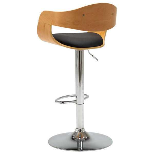 vidaXL Bar Stool Black Bentwood and Faux Leather
