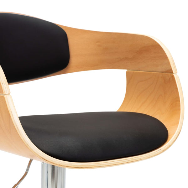 vidaXL Bar Stool Black Bentwood and Faux Leather