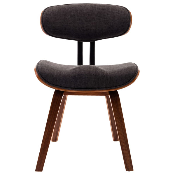 vidaXL Dining Chairs 2 pcs. Grey Bentwood and Fabric