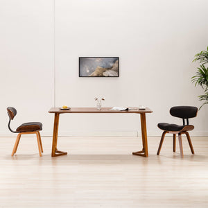 vidaXL Dining Chairs 2 pcs. Grey Bentwood and Fabric