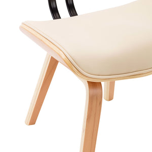 vidaXL Dining Chairs 2 pcs Cream Bentwood and Faux Leather