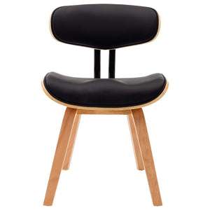 vidaXL Dining Chairs 2 pcs Black Bentwood and Faux Leather