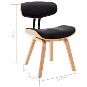 vidaXL Dining Chairs 2 pcs Black Bentwood and Faux Leather