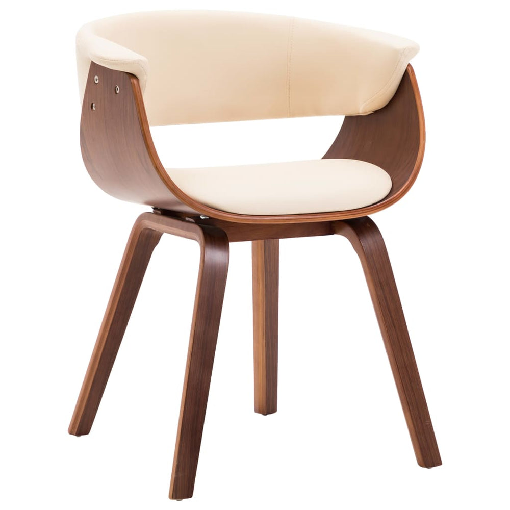 vidaXL Dining Chair Cream Bentwood and Faux Leather
