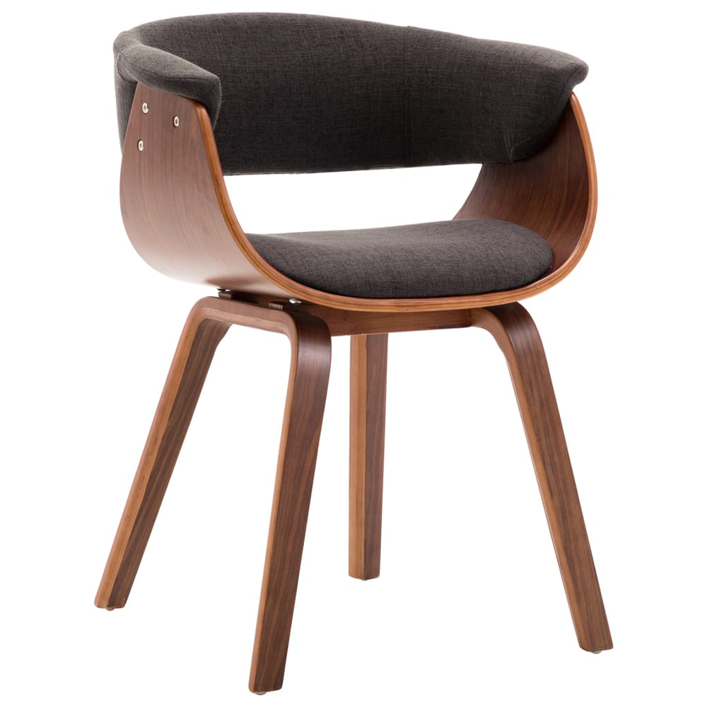 vidaXL Dining Chair Grey Bentwood and Fabric