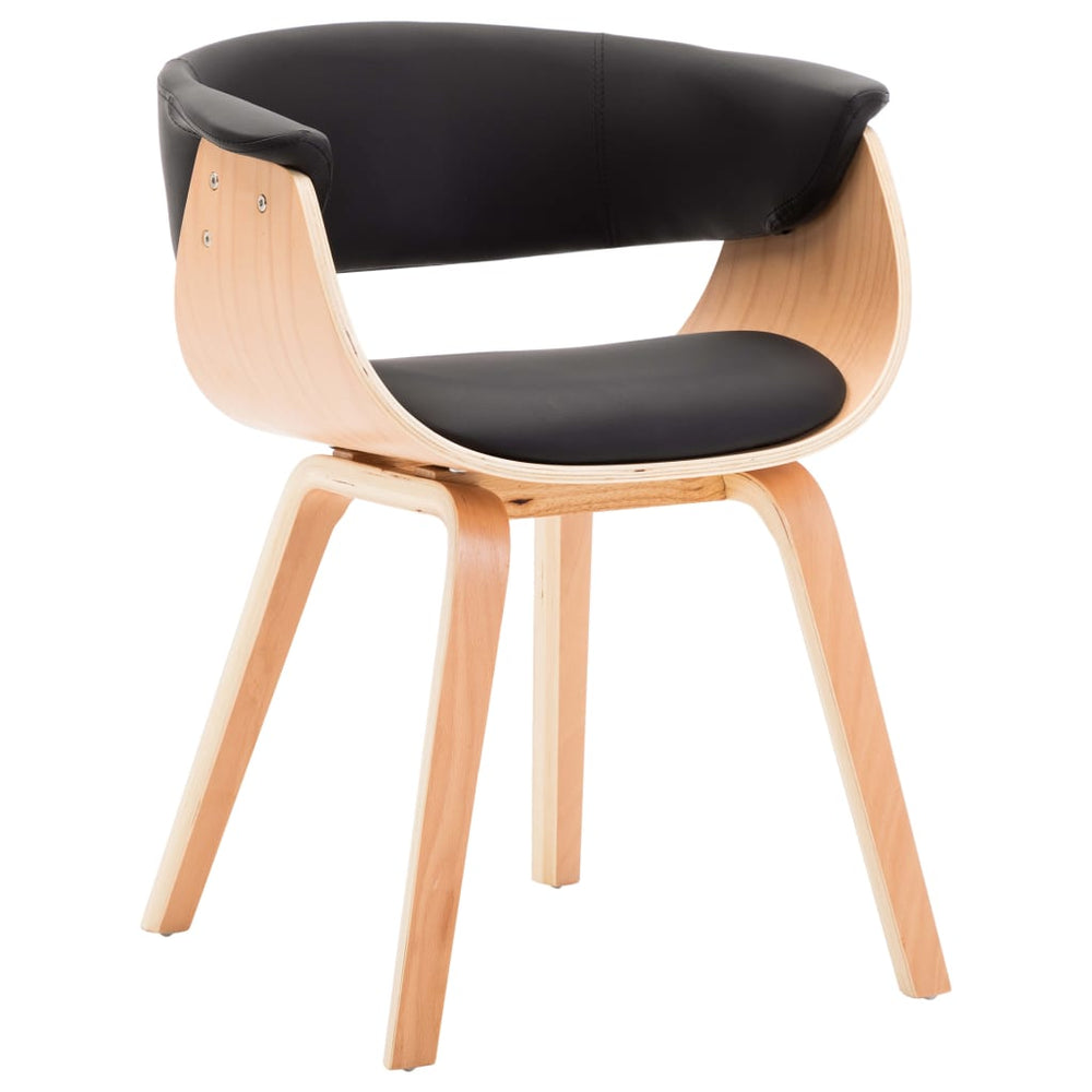vidaXL Dining Chair Black Bentwood and Faux Leather